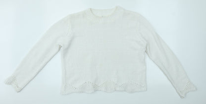 Primark Womens White   Pullover Jumper Size L