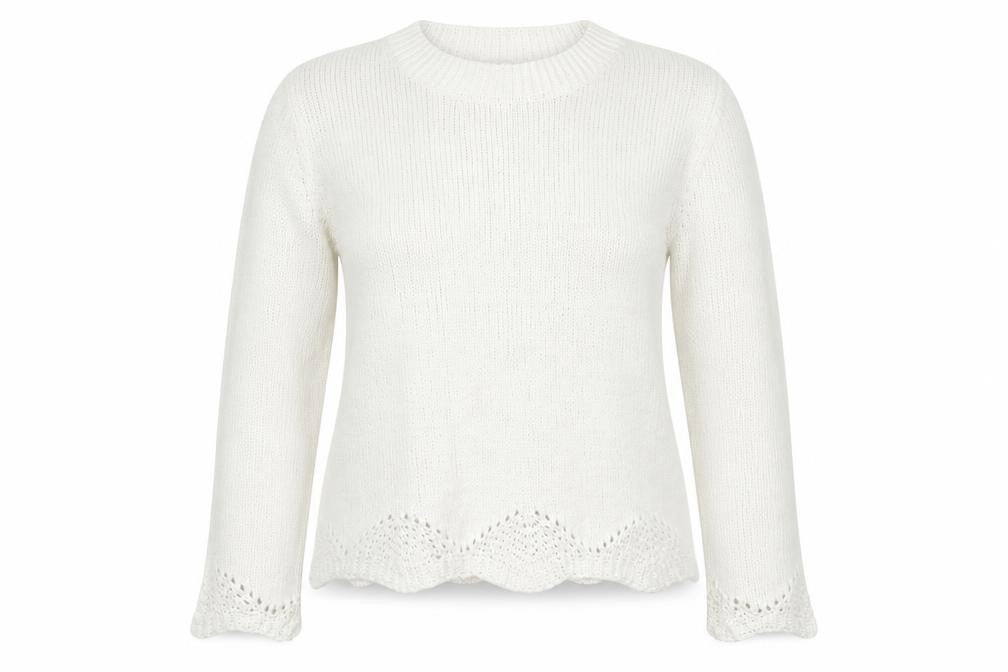 Womens UK Size L Primark White Pullover Jumper