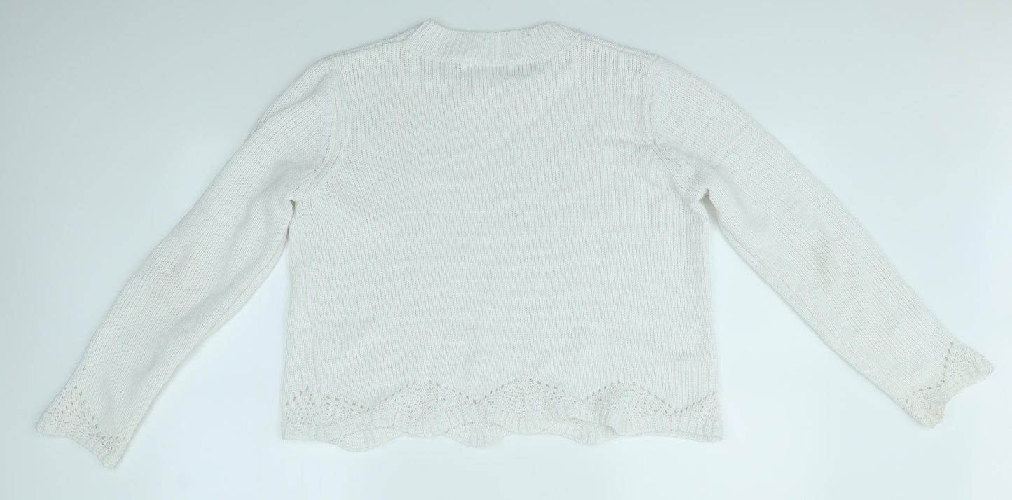 Primark Womens White   Pullover Jumper Size L