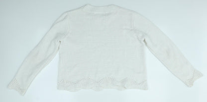 Primark Womens White   Pullover Jumper Size L