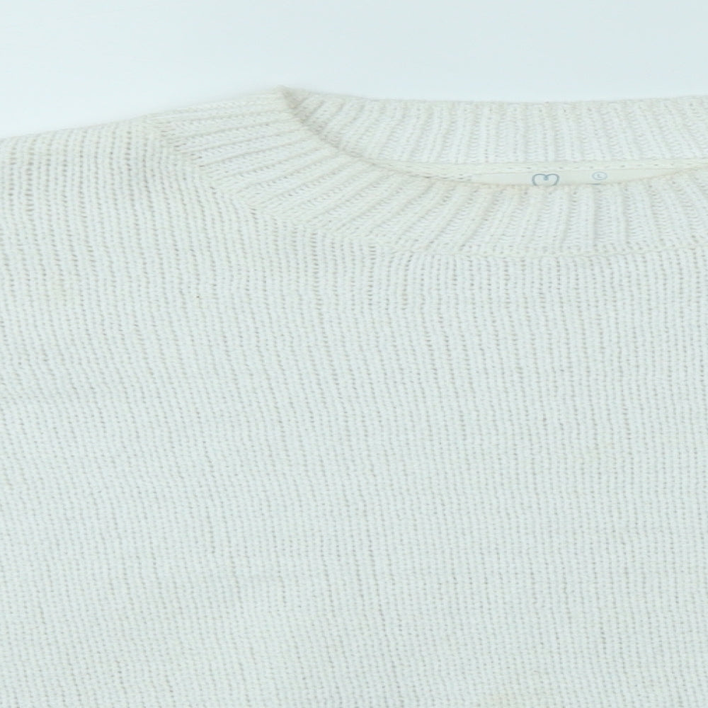 Primark Womens White   Pullover Jumper Size L