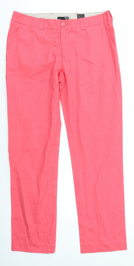 Womens UK Size 10 H&M Regular Fit  Pink Trousers