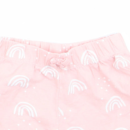 George Girls Pink Geometric  Sweatpants Leggings Size 3-6 Months