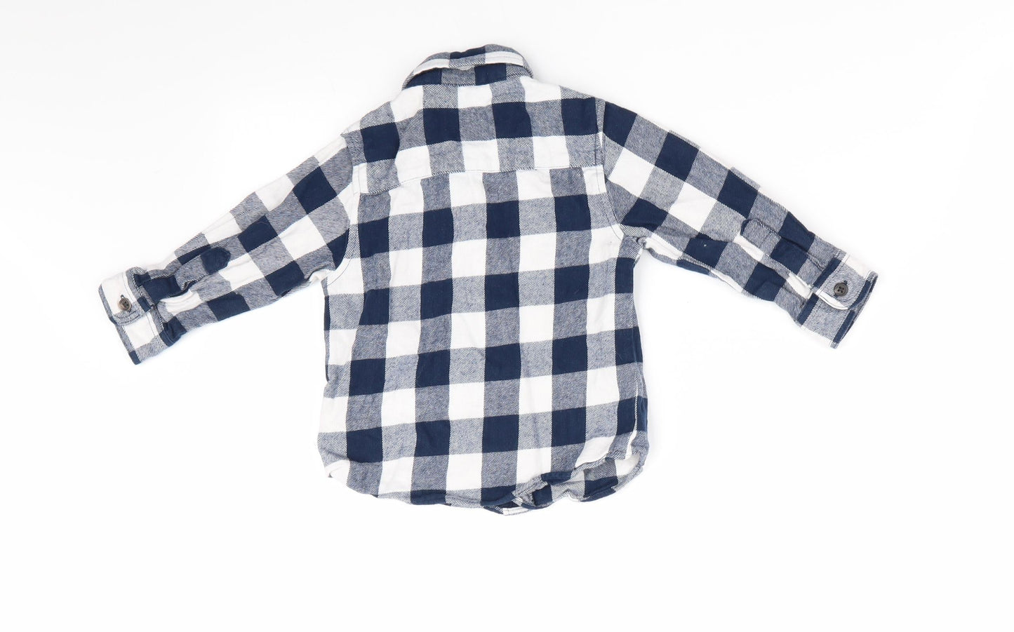 Mini Rebel Boys Blue Check  Basic Button-Up Size 12-18 Months
