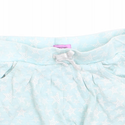 Florence and Fred Girls Green Geometric  Sweat Shorts Size 3-4 Years - Star Print