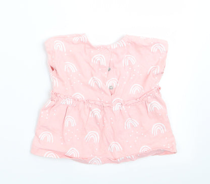George Girls Pink Geometric  A-Line  Size 3-6 Months