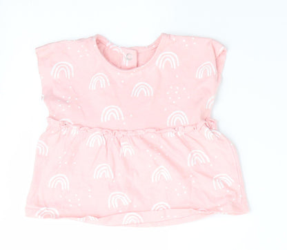 George Girls Pink Geometric  A-Line  Size 3-6 Months