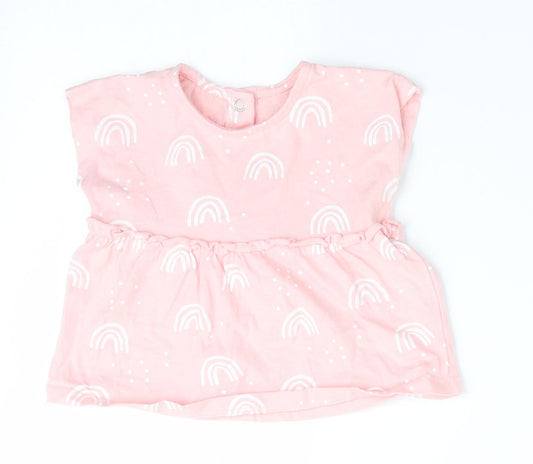 George Girls Pink Geometric  A-Line  Size 3-6 Months