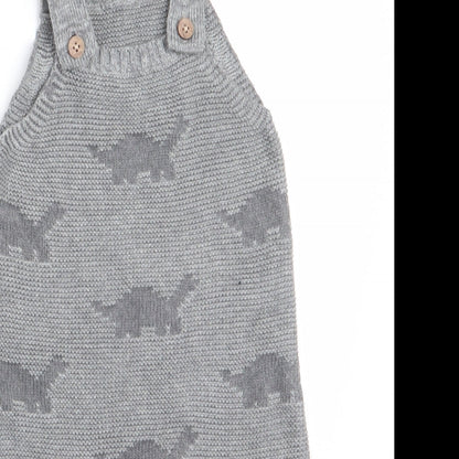 George Boys Grey Animal Print  Romper One-Piece Size 3-6 Months  - Dinasour Print