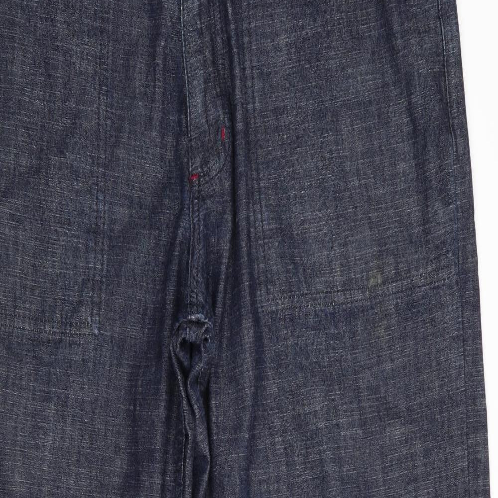 George Man Mens Blue   Trousers  Size 36 in L31 in - Wide Legged Denim Look
