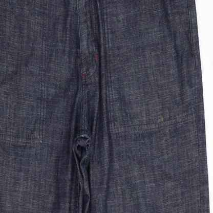 George Man Mens Blue   Trousers  Size 36 in L31 in - Wide Legged Denim Look