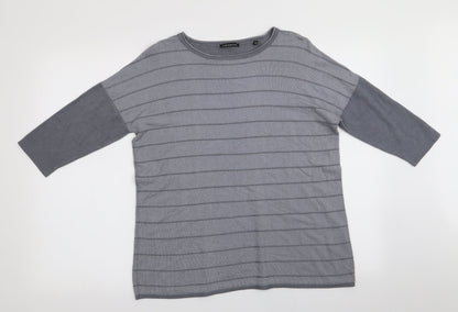 One More Story Womens Grey Striped  Pullover Jumper Size 6