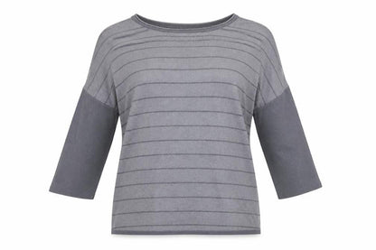 One More Story Womens Grey Striped  Pullover Jumper Size 6