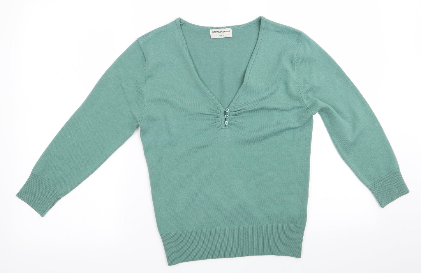 Womens UK Size 12 Internacionale Green Pullover Jumper