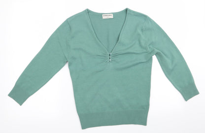 Womens UK Size 12 Internacionale Green Pullover Jumper