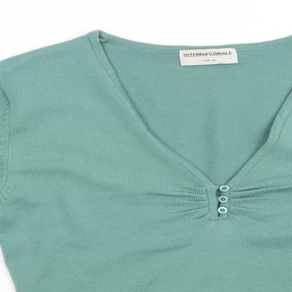 Womens UK Size 12 Internacionale Green Pullover Jumper