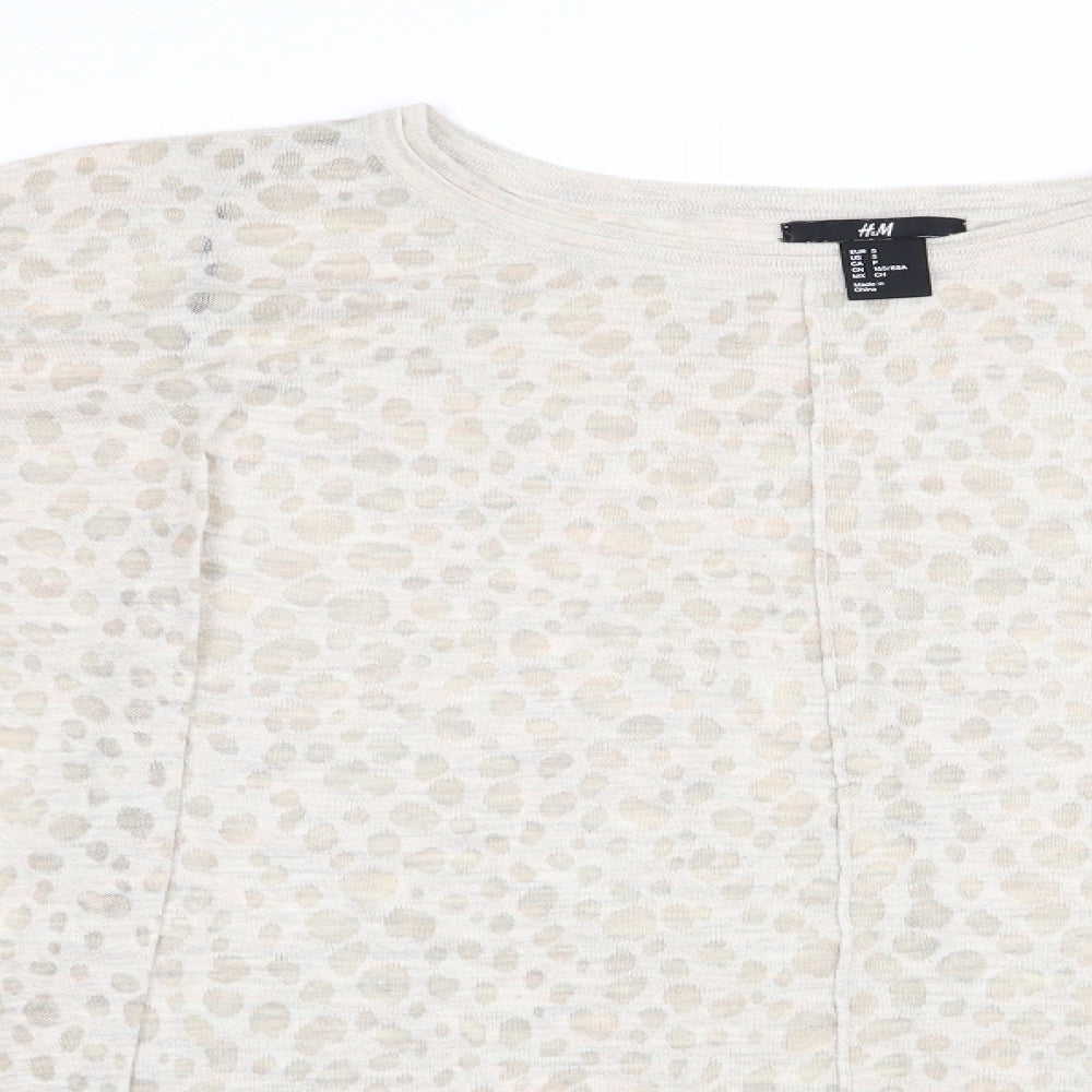Womens UK Size 6 H&M Beige Pullover Jumper