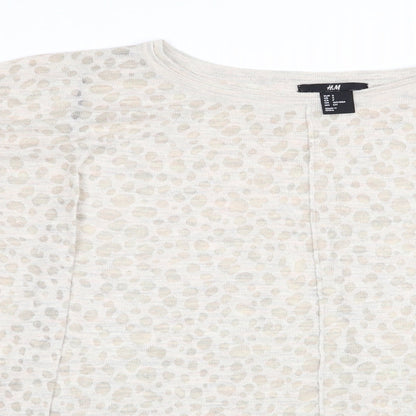 Womens UK Size 6 H&M Beige Pullover Jumper