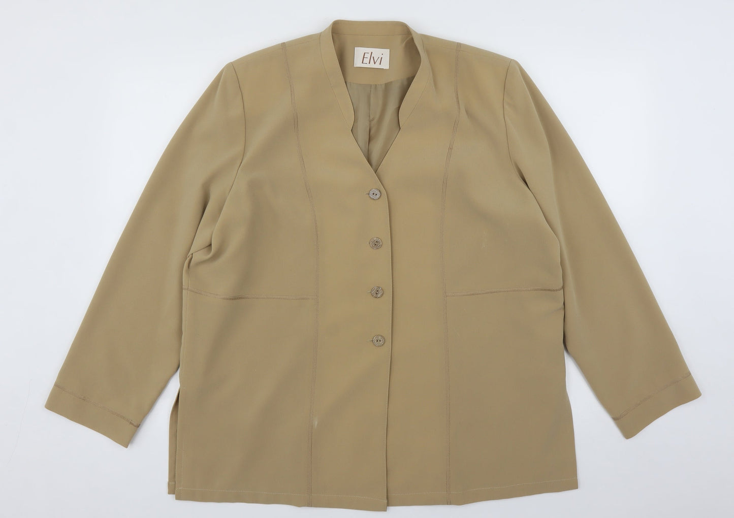 Womens UK Size 18 ELVI Regular Beige Sport Coat