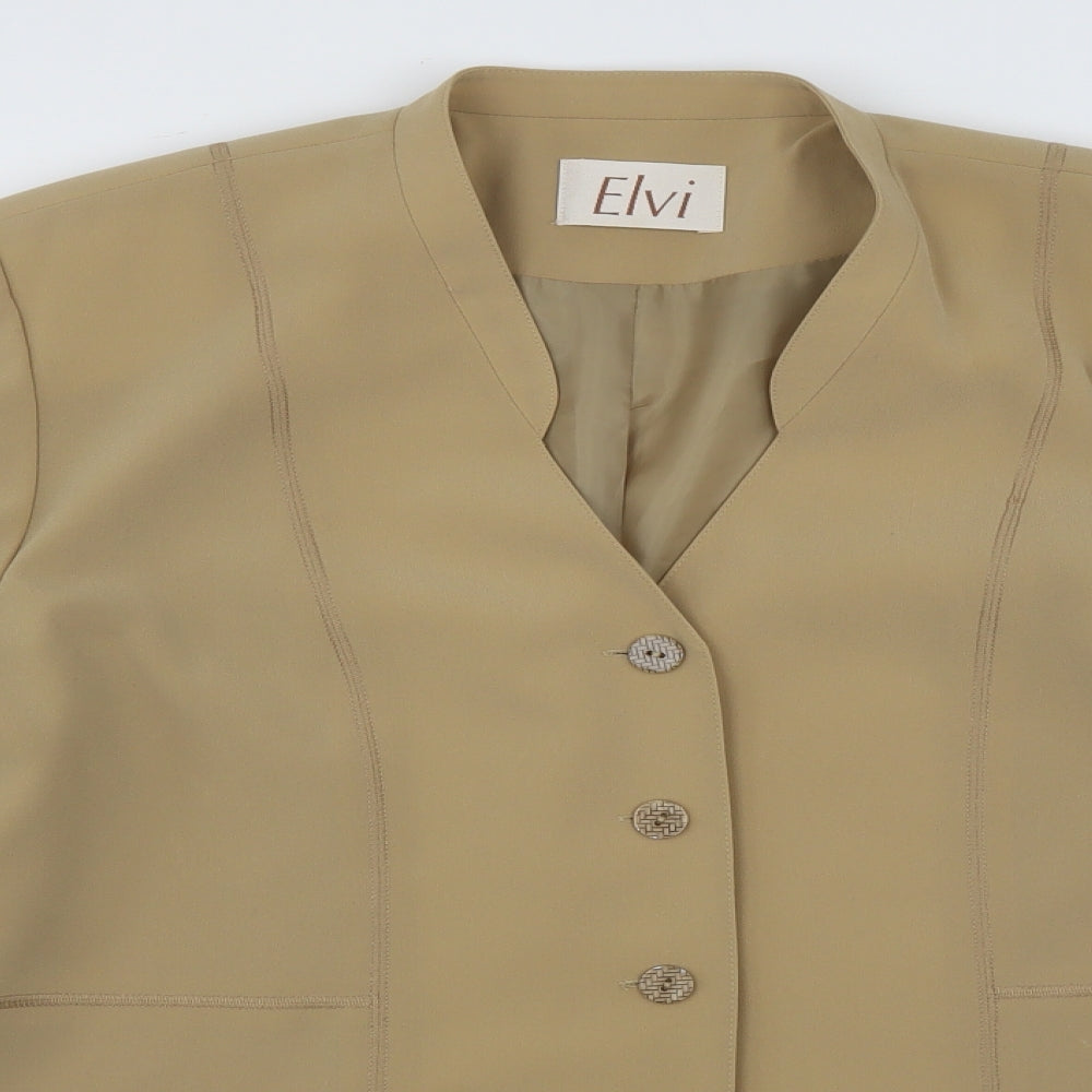 Womens UK Size 18 ELVI Regular Beige Sport Coat