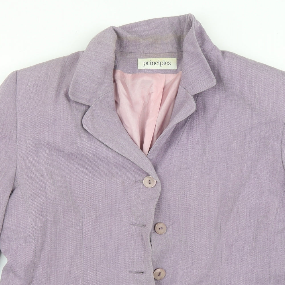 Principles Womens Purple   Jacket Suit Jacket Size 14