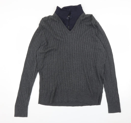 M&S Mens Grey   Pullover Jumper Size L