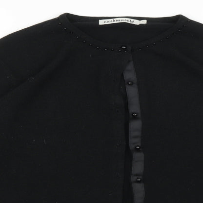 Womens UK Size L cashmasoft Black Cardigan Jumper