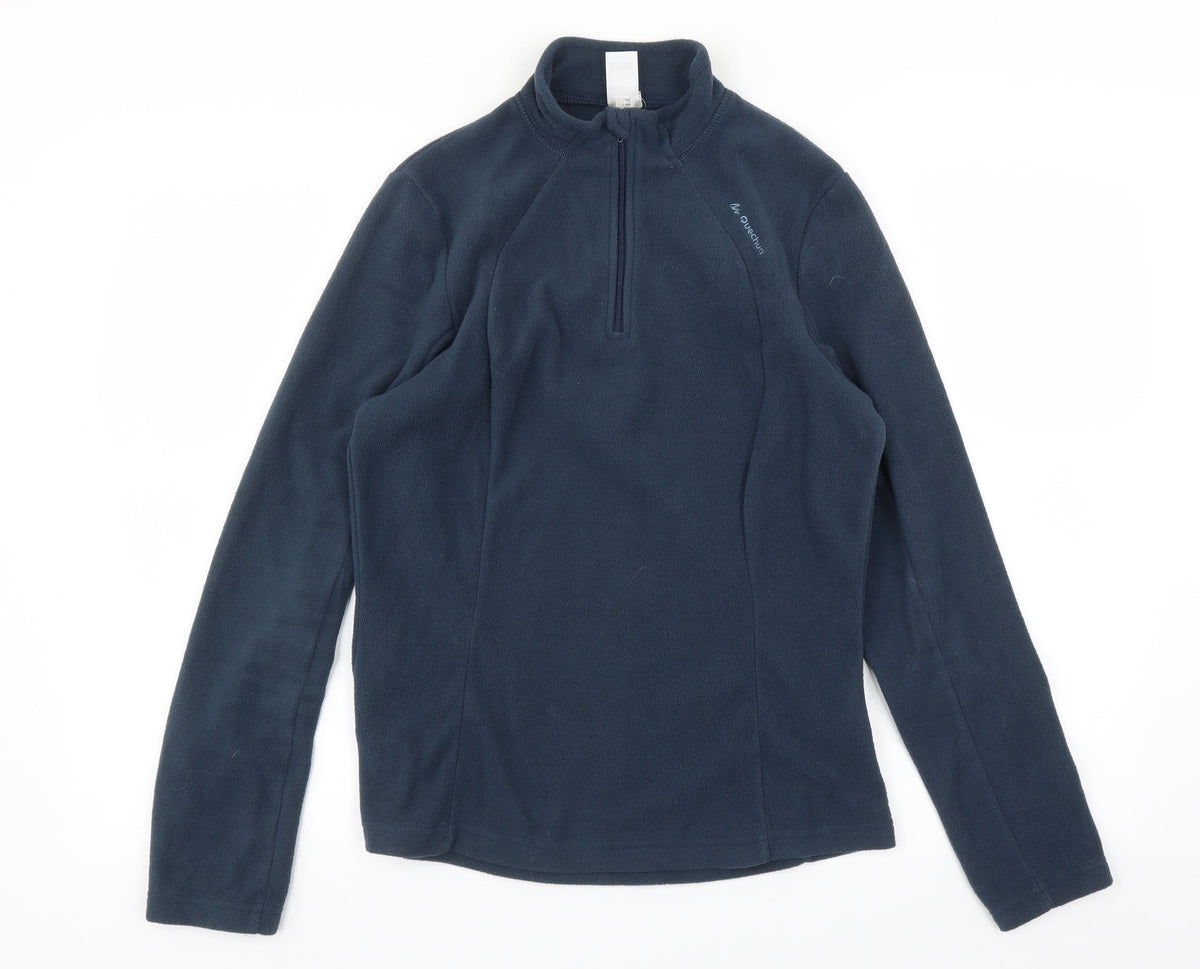 Additional front view of Quechun women’s blue pullover sweatshirt, size M