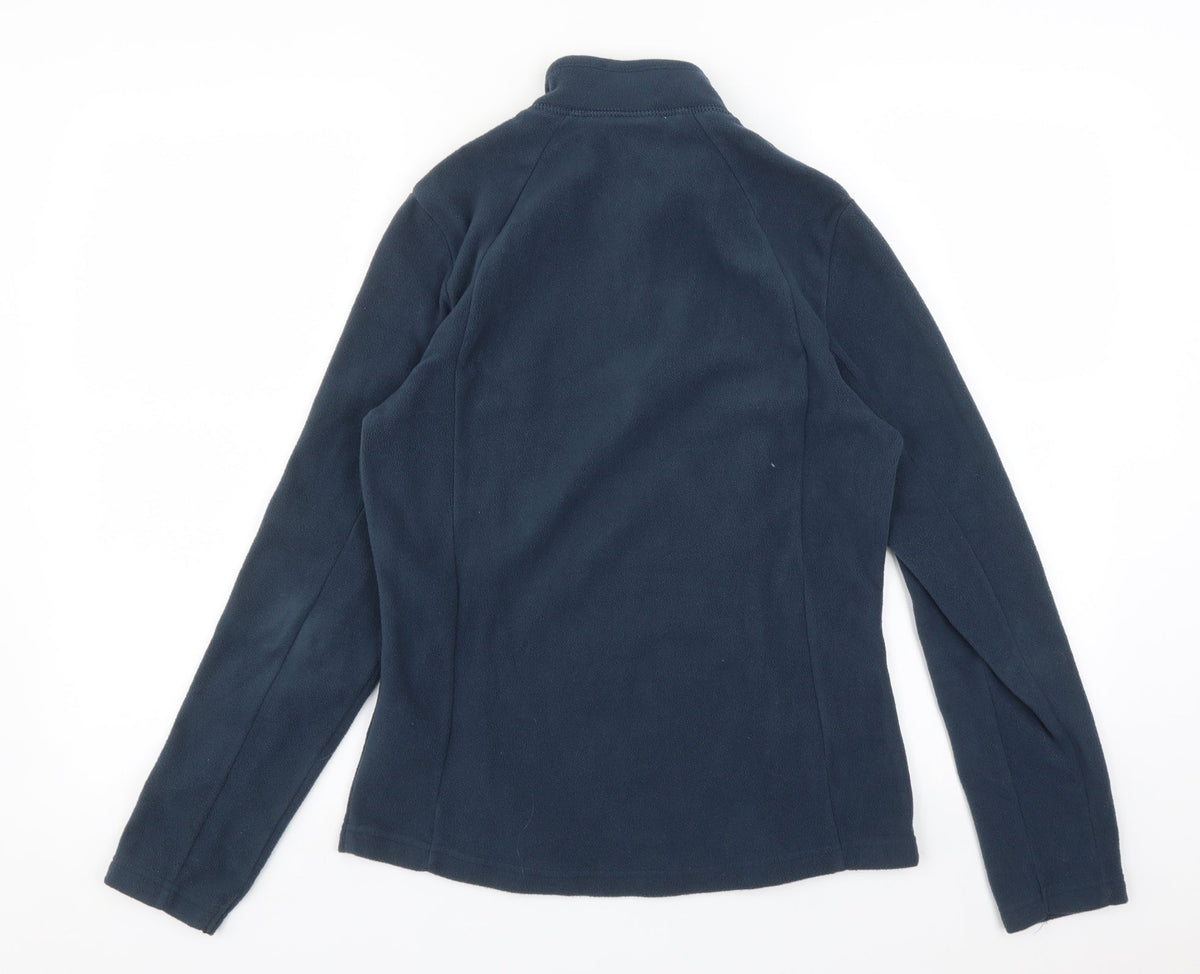 Back view of Quechun women’s blue pullover sweatshirt, size M