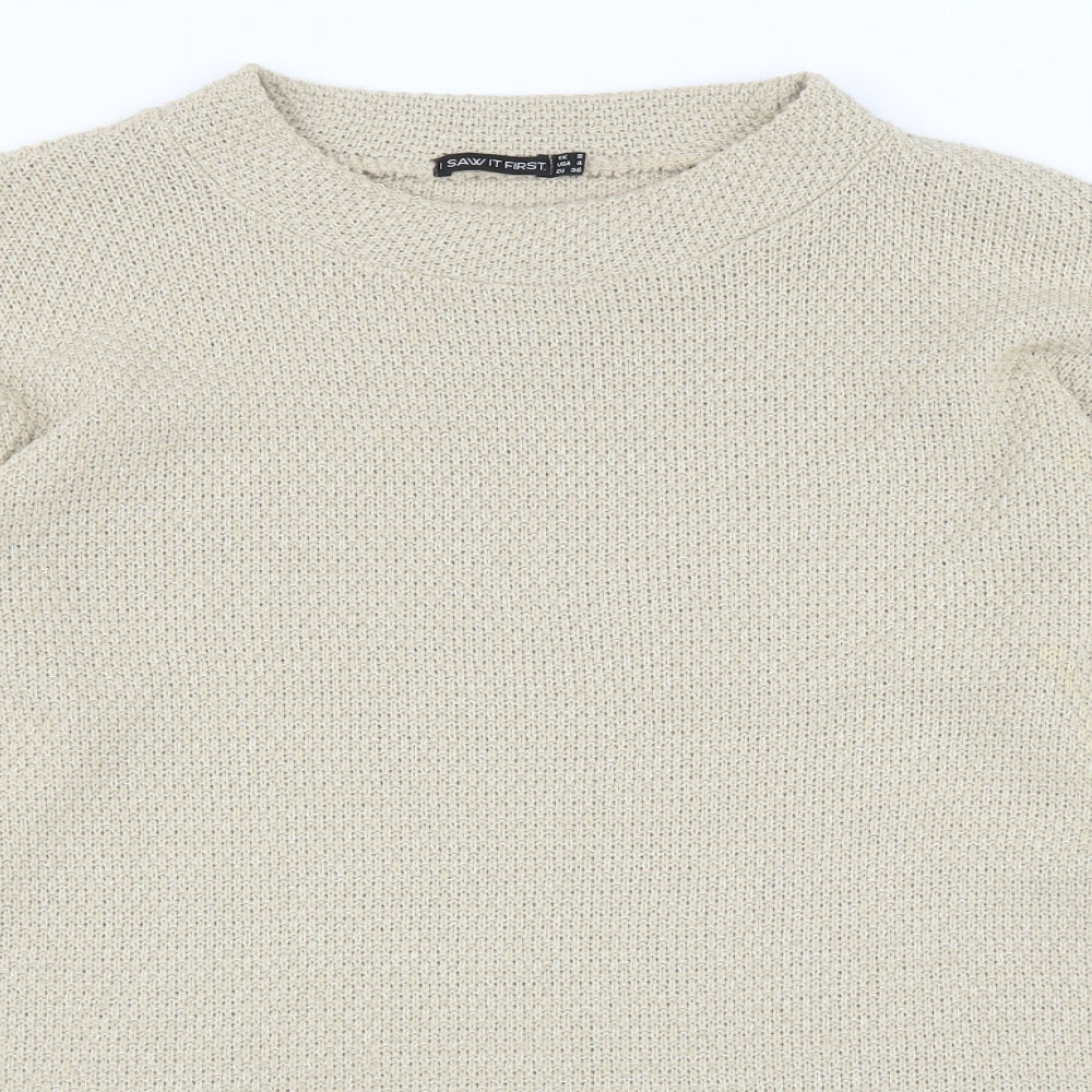 I SAW IT FIRST Womens Beige   Pullover Jumper Size 8