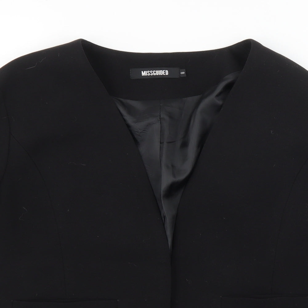 Missguided Womens Black   Jacket Sport Coat Size 8