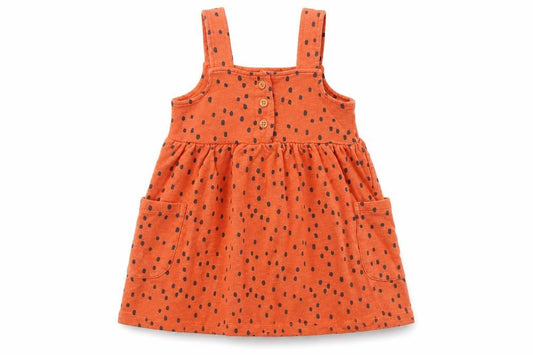 Nutmeg Boys Orange Spotted  Pinafore/Dungaree Dress  Size 12-18 Months