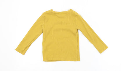 F&F Girls Yellow Striped  Pullover Jumper Size 2-3 Years
