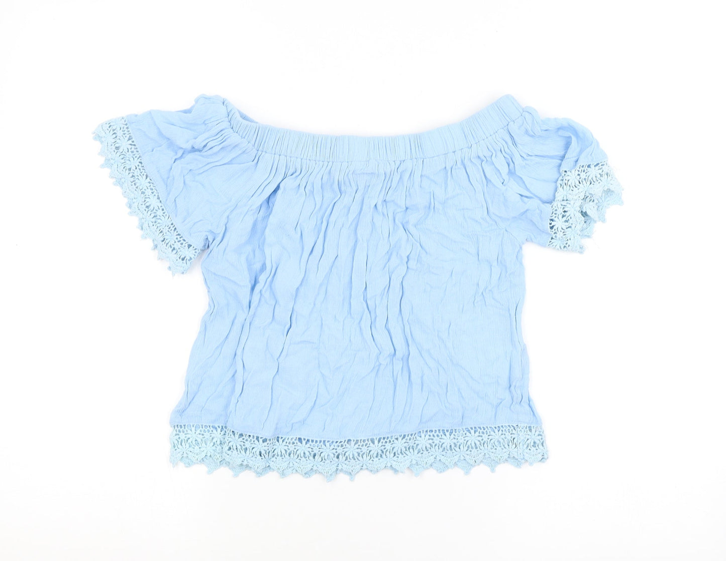 Womens UK Size 6 Select Blue Cropped Blouse