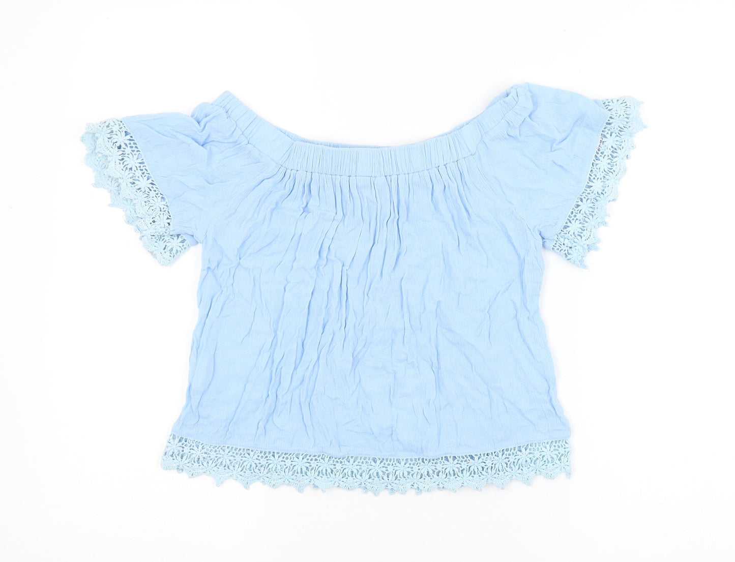 Womens UK Size 6 Select Blue Cropped Blouse