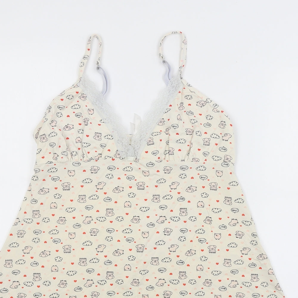 Preworn Womens Beige Animal Print   Nightshirt Size M  - PIG PATTERN
