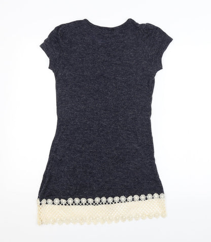 Womens UK Size S Pussycat London Blue Basic Blouse