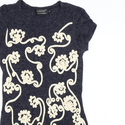 Womens UK Size S Pussycat London Blue Basic Blouse