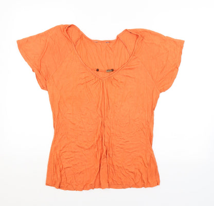 Womens UK Size  Preworn Orange Basic Blouse