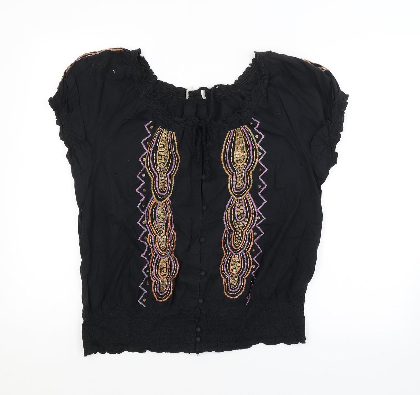 Womens UK Size  Preworn Black Basic Blouse