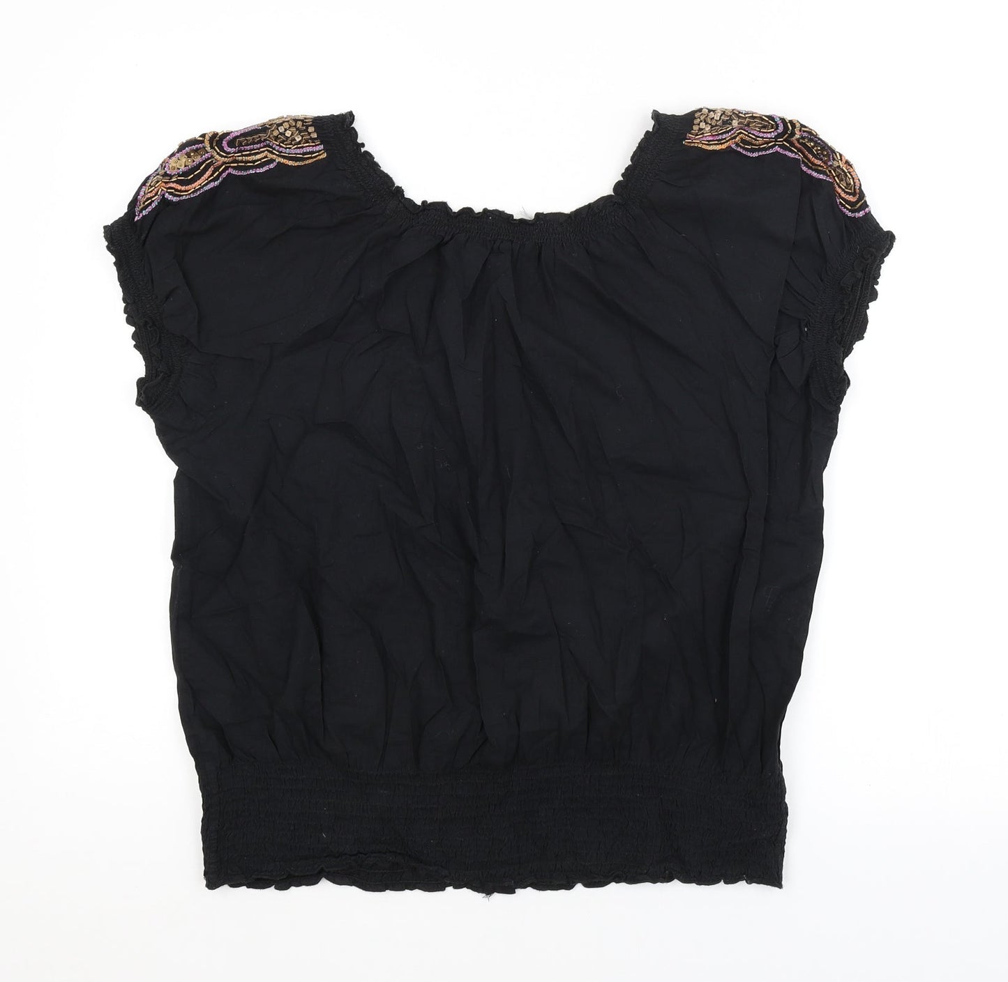 Womens UK Size  Preworn Black Basic Blouse