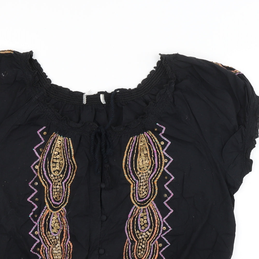 Womens UK Size  Preworn Black Basic Blouse