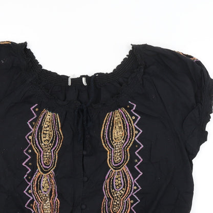Womens UK Size  Preworn Black Basic Blouse
