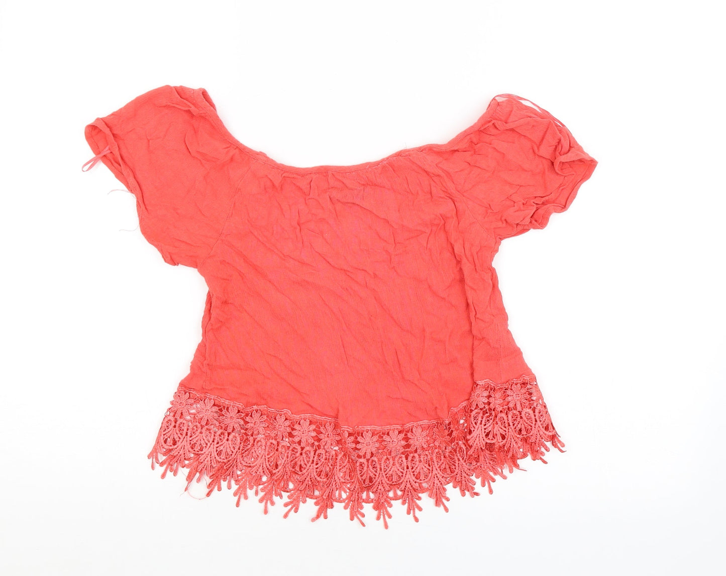 Womens UK Size 8 Select Red Cropped Blouse