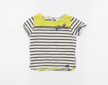 JUNIOR J Girls Multicoloured Striped  Basic T-Shirt Size 2-3 Years