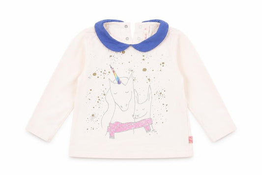 Billieblush Girls Pink   Basic T-Shirt Size 12-18 Months  - UNICORN