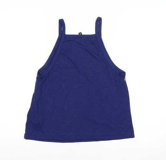Womens UK Size S H&M Blue Basic Tank