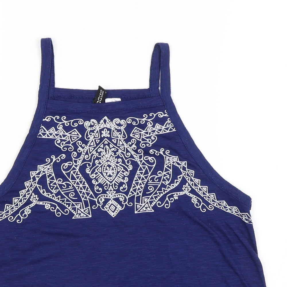 Womens UK Size S H&M Blue Basic Tank