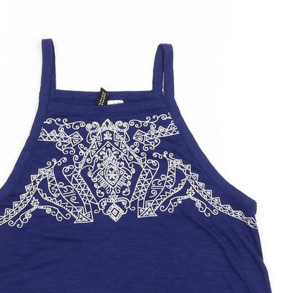 Womens UK Size S H&M Blue Basic Tank
