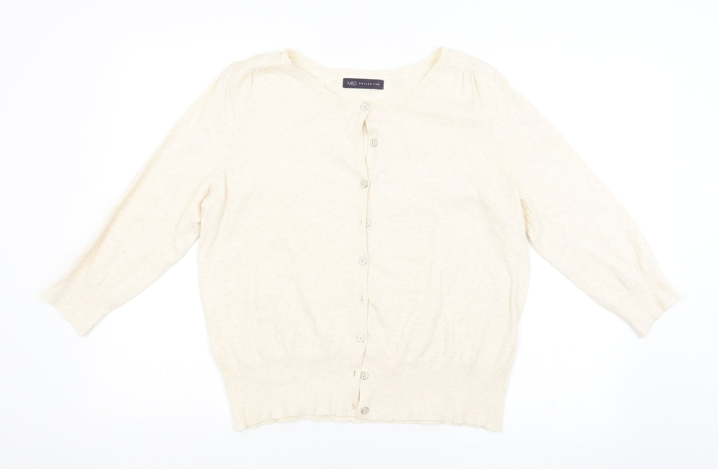 Womens UK Size  M&S Beige Cardigan Jumper